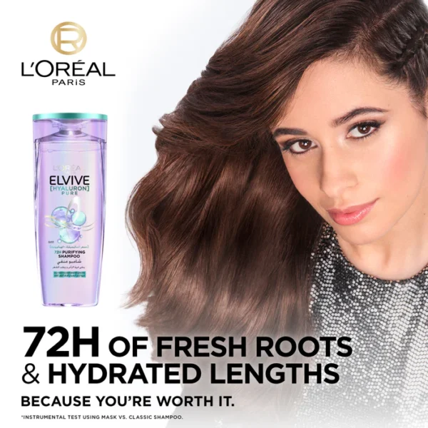 L'ORÉAL PARIS ELVIVE HYALURON PURE SHAMPOO 400 ML - Image 2