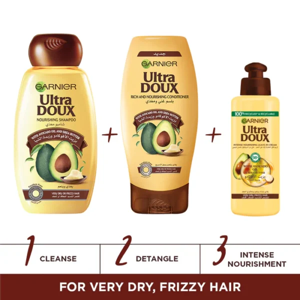 GARNIER ULTRA DOUX AVOCADO OIL AND SHEA BUTTER SHAMPOO - Image 2