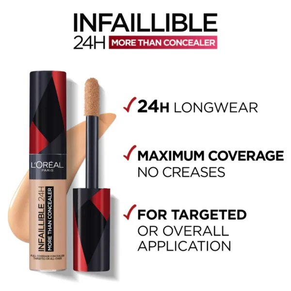 L'ORÉAL PARIS INFAILLIBLE FULL WEAR WATERPROOF CONCEALER UP TO 24H FULL COVERAGE FLAWLESS MATTE FINISH - Image 2