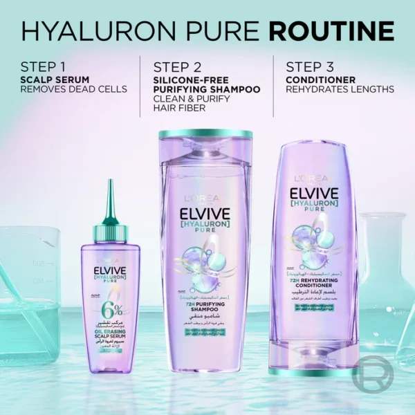 L'ORÉAL PARIS ELVIVE HYALURON PURE SHAMPOO 400 ML - Image 6