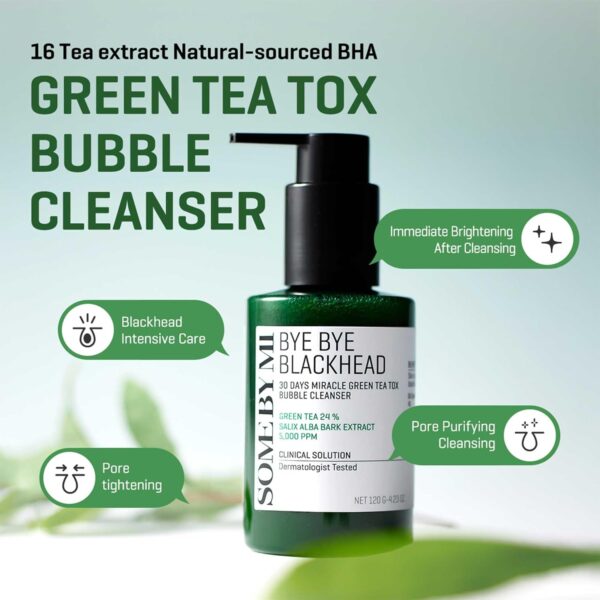 SOME BY MI- BYE BYE BLACKHEAD 30 DAYS MIRACLE GREEN TEA TOX BUBBLE CLEANSER - Image 2