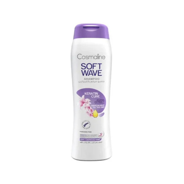 COSMALINE SOFT WAVE KERATIN CURE SHAMPOO FOR DRY/DAMAGED HAIR 400ML