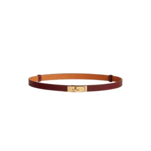 HERMES KELLY BELT BURGUNDY (GOLD)
