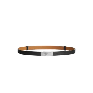 HERMES KELLY BELT BLACK (SILVER)